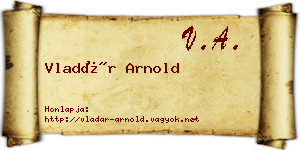 Vladár Arnold névjegykártya