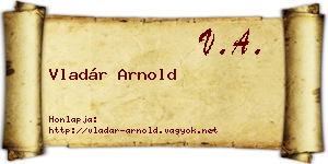 Vladár Arnold névjegykártya